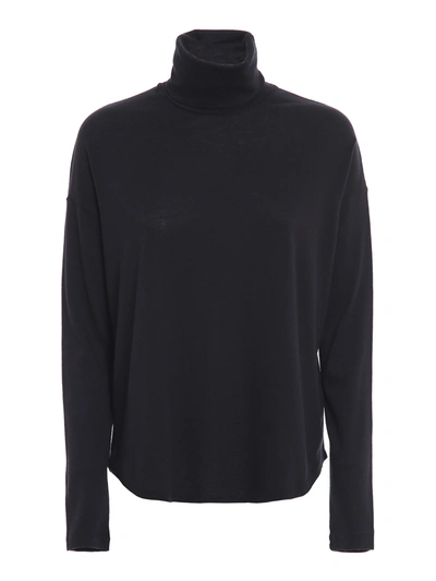 Shop Majestic Cashmere Blend Turtleneck In Dark Blue