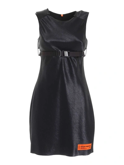 Shop Heron Preston Logo Patch Sleeveless Dress In Black