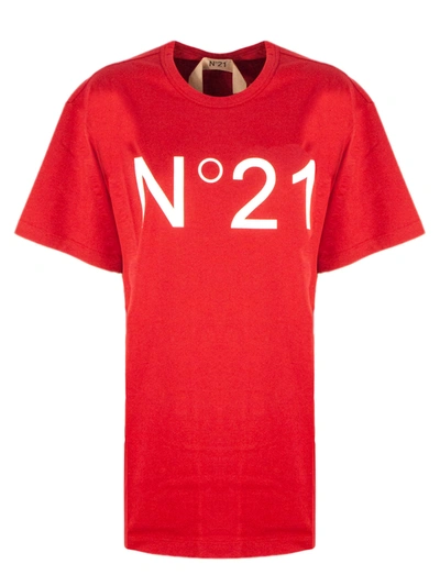 Shop N°21 Red Cotton T-shirt In Rosso