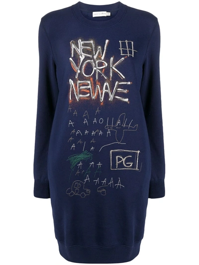 Shop Coach Basquiat Sweatshirt Dress In Blue