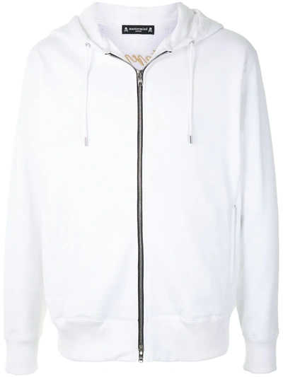 Shop Mastermind Japan Skull-print Cotton Hoodie In White