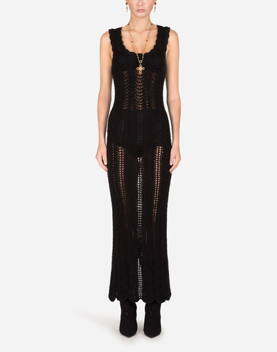 Shop Dolce & Gabbana Knit Dress In Black