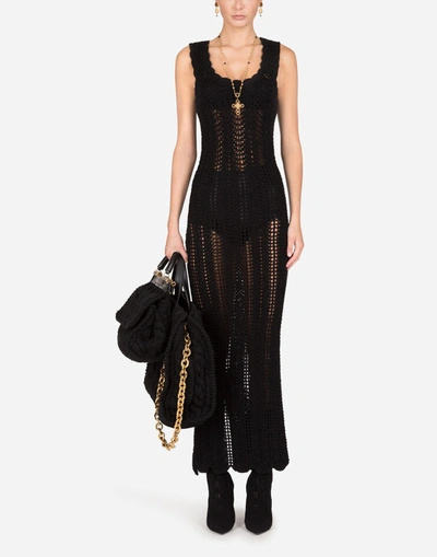 Shop Dolce & Gabbana Knit Dress In Black