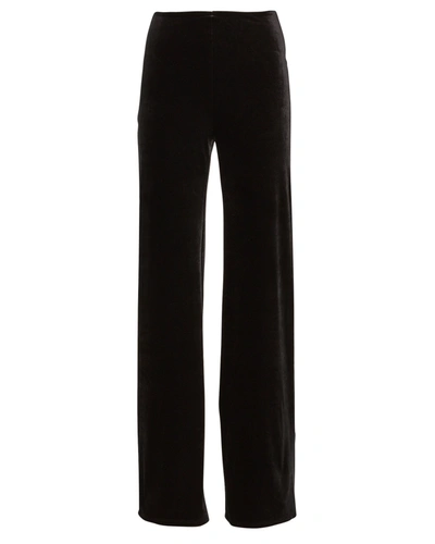 Shop Commando Velvet Wide-leg Pants In Black