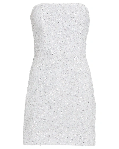 Shop Retroféte Heather Strapless Sequin Dress In White