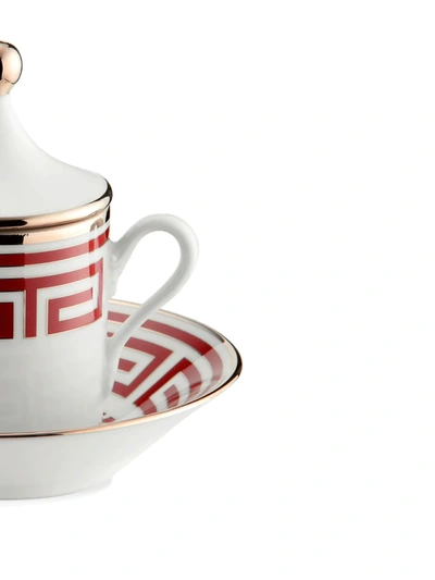 Shop Richard Ginori Labirinto Tête À Tête Coffee Set (set Of 2) In Red