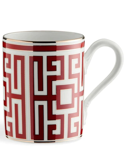 Shop Richard Ginori Labirinto Porcelain Mug In Red