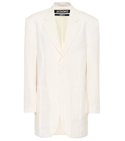 Shop Jacquemus La Veste D'homme Wool-blend Blazer In White
