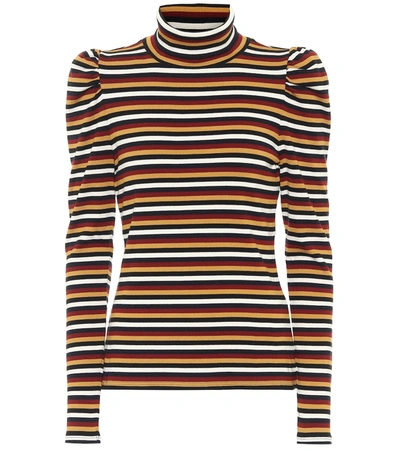 Shop Veronica Beard Cedar Striped Stretch-cotton Sweater In Multicoloured