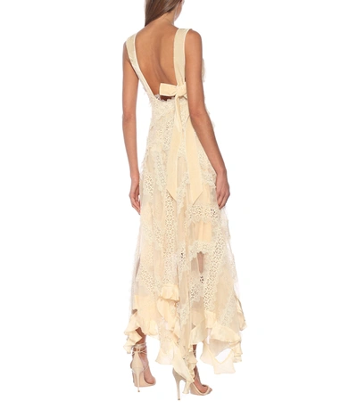 Shop Zimmermann Charm Star Silk Chiffon Dress In Beige