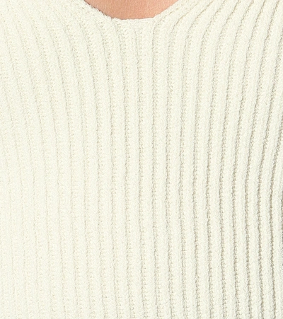 Shop Khaite Yves Ribbed-knit Bodysuit In White