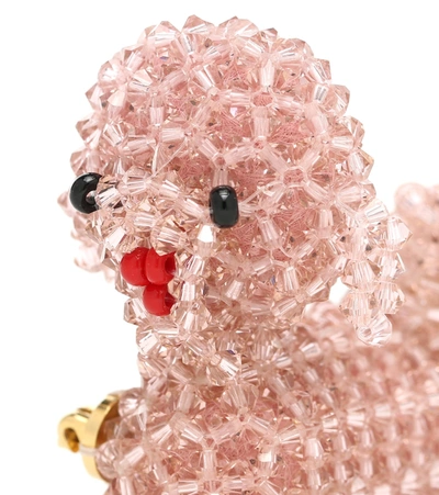 Shop Gucci Embellished Dog Brooch In Pink