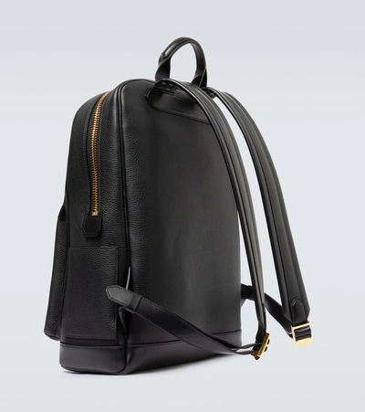 Shop Tom Ford Grained Leather Backpack In Black