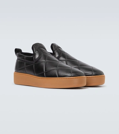 Shop Bottega Veneta Bv Quilt Slip-on Sneakers In Black