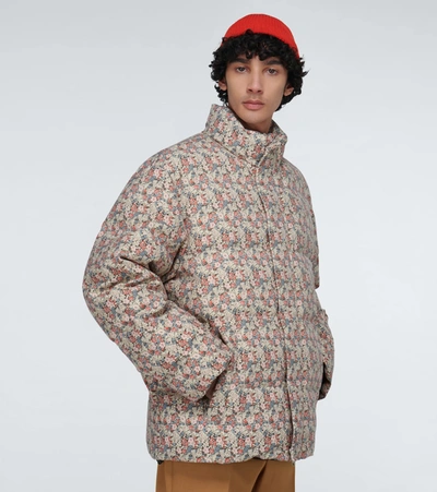 Shop Gucci Liberty Floral Padded Jacket In Multicoloured