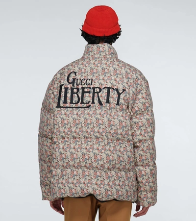 Shop Gucci Liberty Floral Padded Jacket In Multicoloured