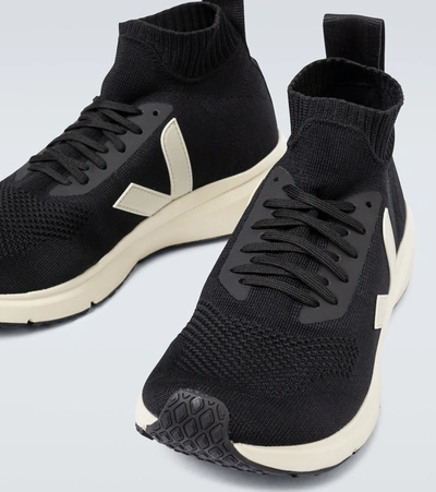 Shop Rick Owens Veja X  Sock Runner Sneakers In Black