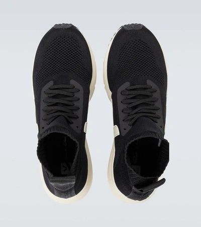 Shop Rick Owens Veja X  Sock Runner Sneakers In Black