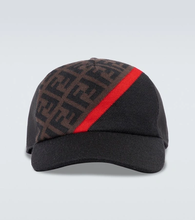 Shop Fendi Ff Contrast Baseball Cap In Multicoloured