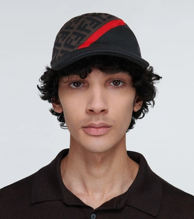 Shop Fendi Ff Contrast Baseball Cap In Multicoloured