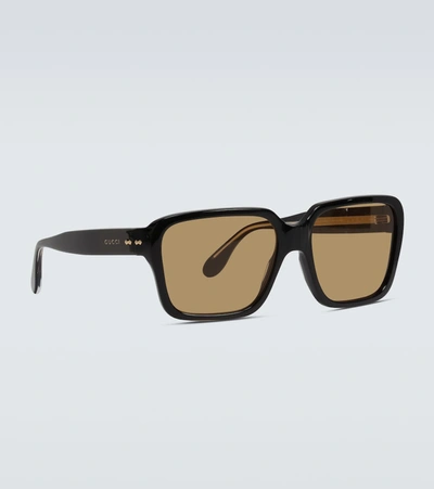 Shop Gucci Square-frame Acetate Sunglasses In Black