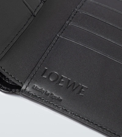 Shop Loewe Bifold Grained Leather Wallet In Green