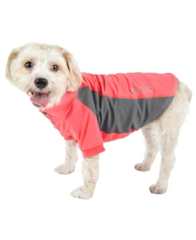 Shop Pet Life Central Active 'barko Pawlo' Relax Stretch Performance Dog Polo T-shirt In Red