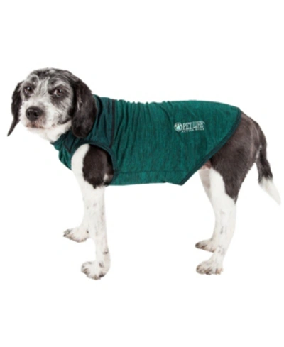 Shop Pet Life Central Active 'aero-pawlse' Quick Dry And Performance Dog Tank Top T-shirt In Green