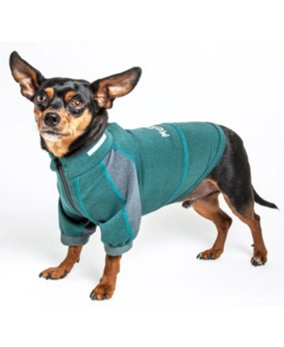 Shop Pet Life Central 'eboneflow' Flexible And Breathable Performance Dog Yoga T-shirt In Green