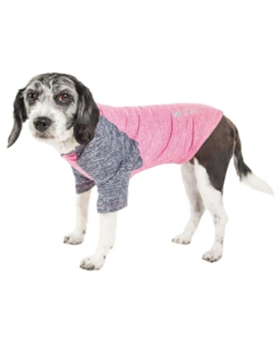 Shop Pet Life Central Active 'hybreed' Two Toned Performance Dog T-shirt In Pink