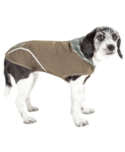 Shop Pet Life Central 'pull-rover' Premium Performance Sleeveless Dog T-shirt Tank Top Hoodie In Green