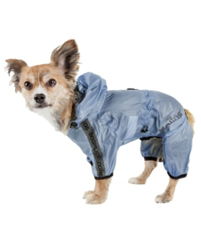 Shop Pet Life Central 'torrential Shield' Waterproof Multi Adjustable Full Body Dog Jacket In Blue