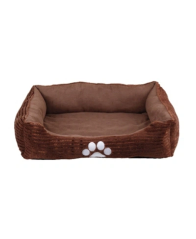 Shop Happycare Textiles Orthopedic Rectangle Bolster Pet Bed, Dog Bed, Super Soft Plush In Brown