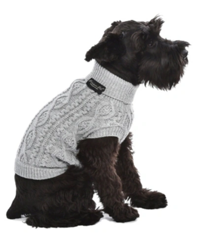 Shop Parisian Pet Cable Knit Dog Sweater In Gray