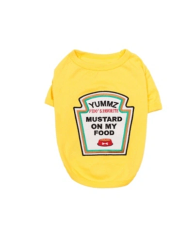 Shop Parisian Pet Mustard Licker Dog T-shirt In Yellow
