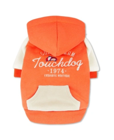 Shop Touchdog 'heritage' Soft-cotton Fashion Dog Hoodie X-large In Orange