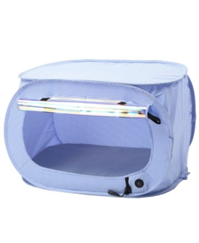 Shop Pet Life "enterlude" Electronic Heating Lightweight And Collapsible Pet Tent In Blue