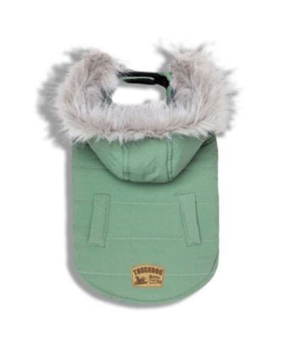 Shop Touchdog 'eskimo-swag' Duck-down Parka Dog Coat Large In Mint Green