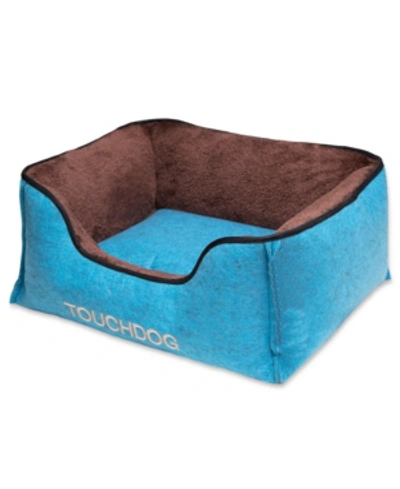 Shop Touchdog 'felter Shelter' Luxury Designer Premium Dog Bed Medium In Blue