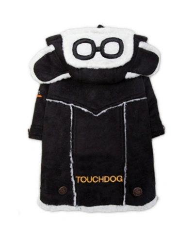 Shop Touchdog 'tuskegee' Aero-retro Designer Dog Coat Medium In Black
