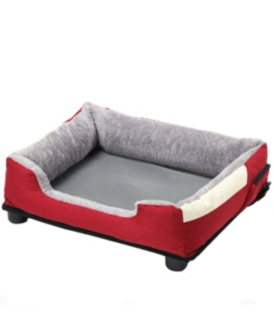 Shop Pet Life "dream Smart" Electronic Heating And Cooling Smart Pet Bed In Burgundy Red