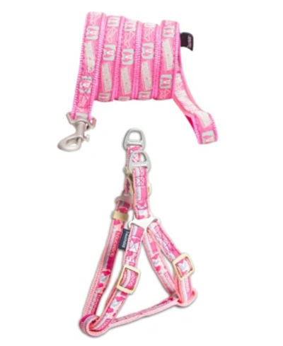 Shop Touchdog 'faded-barker' Adjustable Dog Harness And Leash Small In Pink