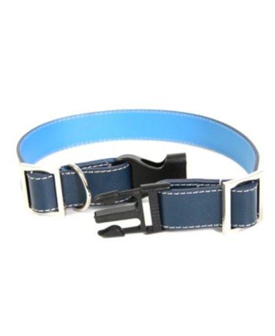 Shop Royce New York Royce Small Dog Collar In Genuine Leather In Blue