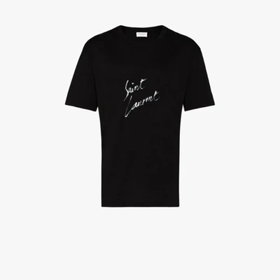 Shop Saint Laurent T-shirt In Oversized-passform In Black