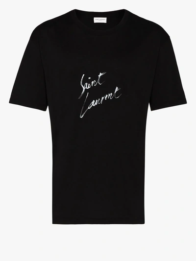 Shop Saint Laurent T-shirt In Oversized-passform In Black