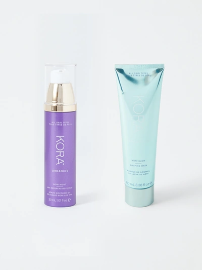 Shop Kora Organics Noni Glow Sleeping Mask/noni Night Aha Resurfacing Serum Bundle In White