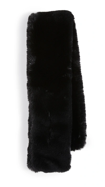Shop Adrienne Landau Faux Fur Scarf In Black