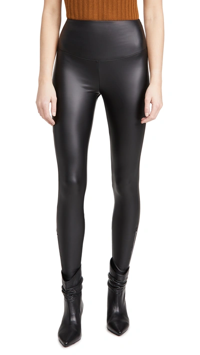 Shop Yummie Signature Solid Faux Leather Leggings In Black