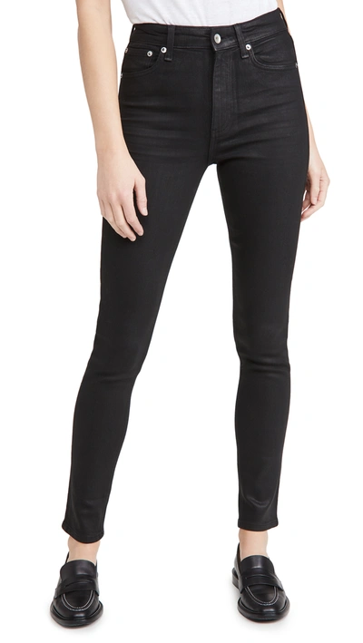 Shop Rag & Bone Nina High Rise Coated Skinny Jeans In Coated Black