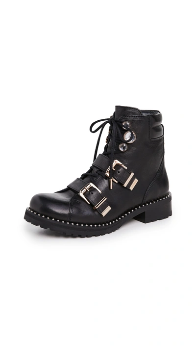 Shop Sophia Webster Ziggy Biker Boots In Black